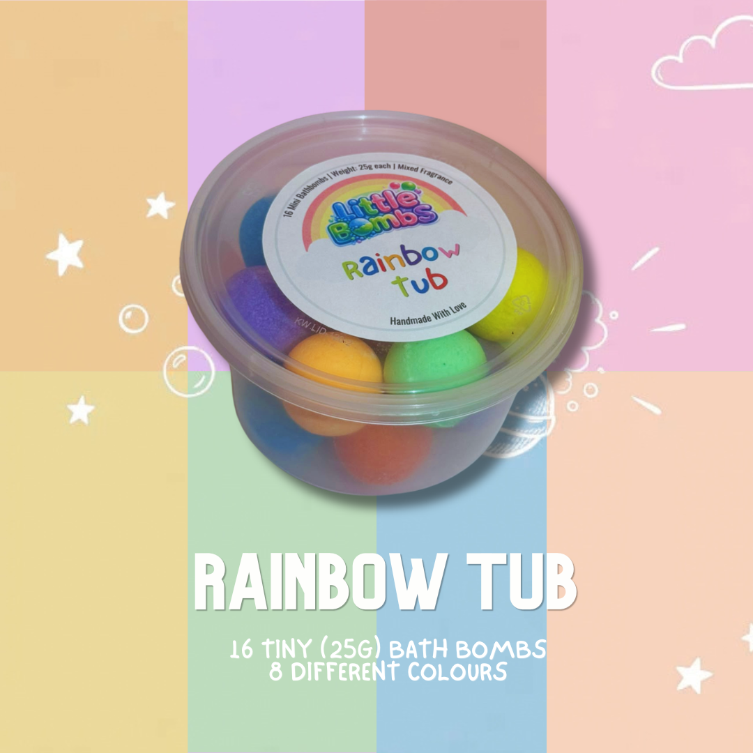 Rainbow Tub, 16 Mini Bath Bombs